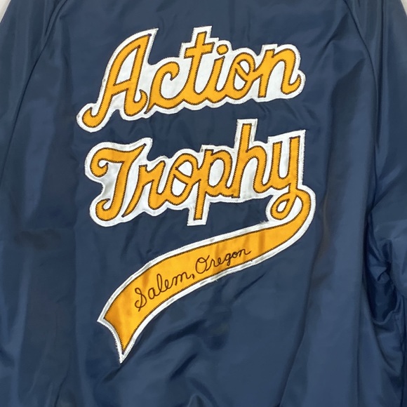 Vintage Nylon Quilted Athletic Jacket Men's Size Large - Picture 7 of 9